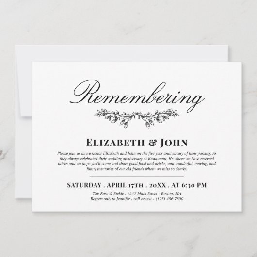 Zwart groen gewricht herinneren dood Jubileum Kaart (Voorkant)