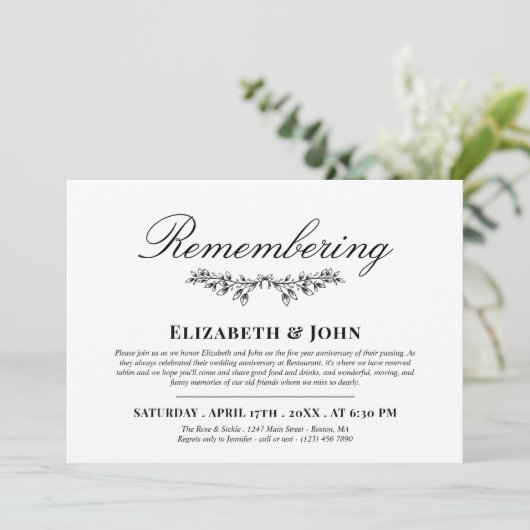 Zwart groen gewricht herinneren dood Jubileum Kaart (Staand voorkant)