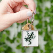 Zwart-groen giftige kunstkikker 2 sleutelhanger (Hand)