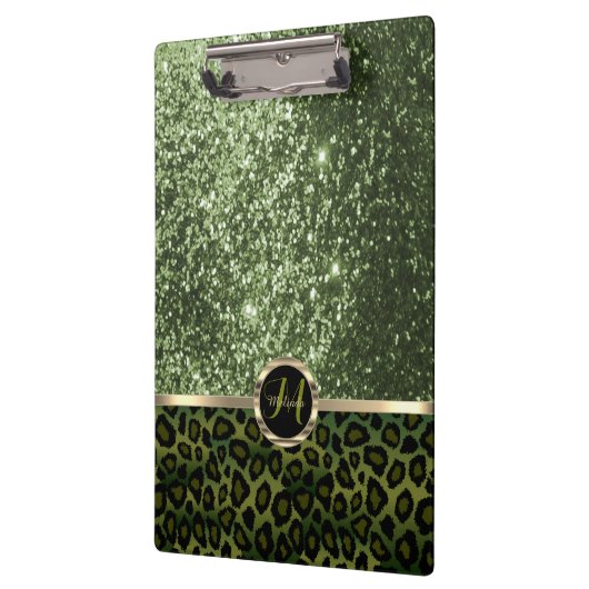  zwart-groen Glitter Design Cliboard Klembord (Links)
