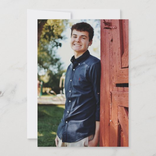 Zwart groen golf thema afstudeerfeest kaart (Achterkant)