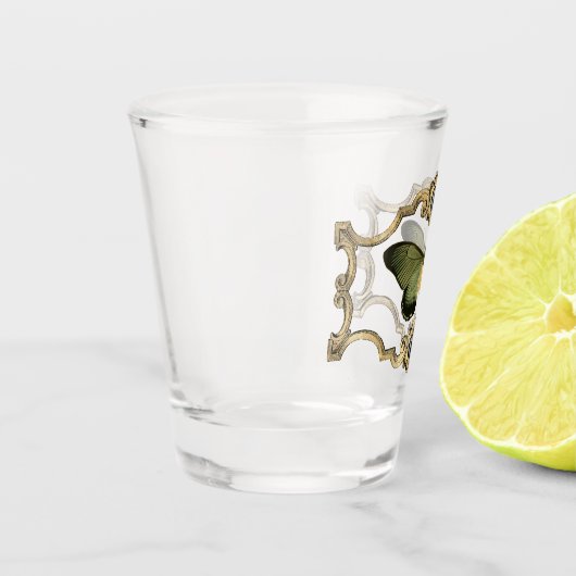 Zwart & Groen Gotische Vlinder Shot Glas (Links)