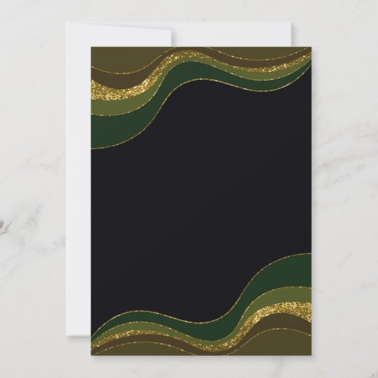 Zwart Groen Goud Glitter 85ste Verjaardagsfeest Kaart (Achterkant)