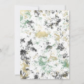 Zwart Groen Goud Modern Sweet 16 Verjaardagsfeest Kaart (Achterkant)