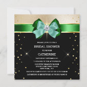 Zwart groen goud schitterende boog glinster glitte kaart (Voorkant)