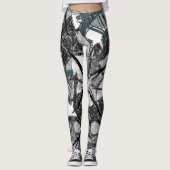 zwart groen grijs leggings lang tiener (Voorkant)