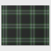 Zwart Groen Grijs Tartan Plaid Cadeaupapier (Vlak)