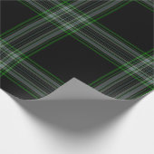 Zwart Groen Grijs Tartan Plaid Cadeaupapier (Hoek)