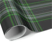Zwart Groen Grijs Tartan Plaid Cadeaupapier (Rol Hoek)
