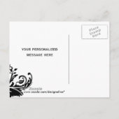 Zwart & Groen Hedendaags Damaskus Save the Date Aankondigingskaart (Achterkant)