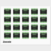 Zwart Groen Kaars Product Vierkant Label (Vel)