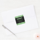 Zwart Groen Kaars Product Vierkant Label (Envelop)