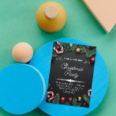 Zwart Groen Kerstbomen Feestuitnodiging Kaart