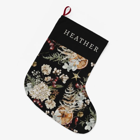 Zwart groen kerstsok (Voorkant (Hangend))