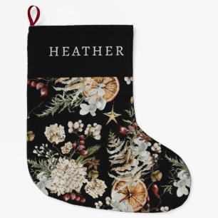 Zwart groen kerstsok