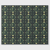 Zwart groen, klassiek omslagpapier cadeaupapier (Vlak)