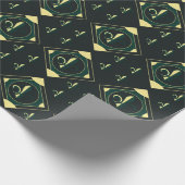Zwart groen, klassiek omslagpapier cadeaupapier (Hoek)