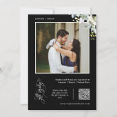 Zwart groen koppels Douche QR Code Foto Kaart (Achterkant)