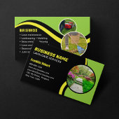 Zwart Groen Lawn Care Landscaping Mowing 3 Foto Visitekaartje