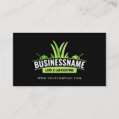 Zwart Groen Lawn Care Landscaping Mowing Lawncare Visitekaartje (Achterkant)