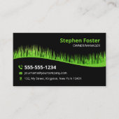 Zwart Groen Lawn Care Landscaping Mowing Lawncare Visitekaartje (Voorkant)