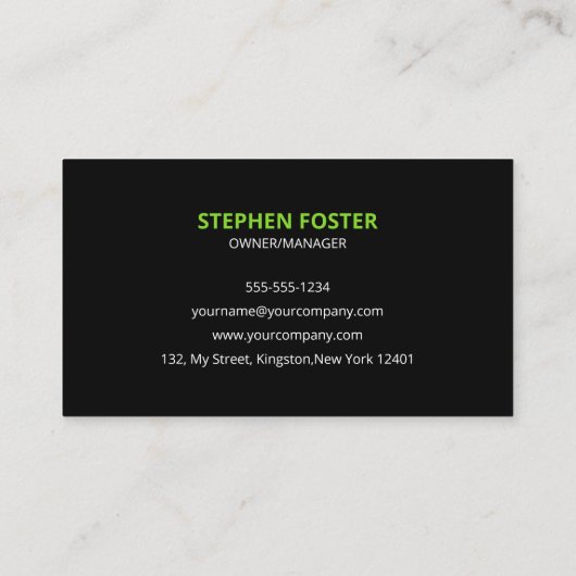 Zwart Groen Lawncare Landscaping Grasmaaien Visitekaartje (Achterkant)