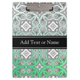 Zwart-groen Mandala Zen Persoonlijk Klembord