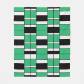 Zwart Groen Midden Eeuw Geometrisch Fleece Deken (Voorkant)