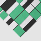 Zwart Groen Midden Eeuw Geometrisch Tissuepapier (Detail)