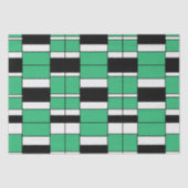 Zwart Groen Midden Eeuw Geometrisch Tissuepapier (Voorkant)