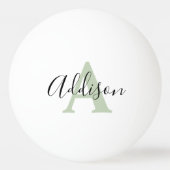 Zwart groen monogram initiaal pingpongbal (Voorkant)