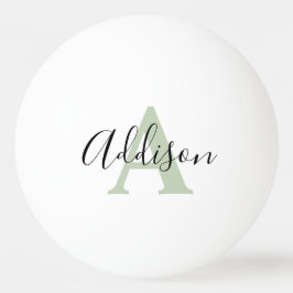 Zwart groen monogram initiaal pingpongbal