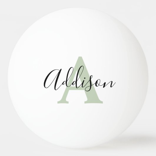 Zwart groen monogram initiaal pingpongbal (Voorkant)