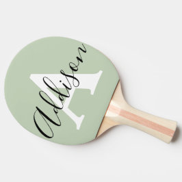 Zwart groen monogram initiaal tafeltennisbatje