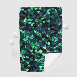 Zwart groen mozaïek met gedeeltelijk verwijderde k golfhanddoek