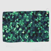 Zwart groen mozaïek met gedeeltelijk verwijderde k golfhanddoek (Horizontaal)