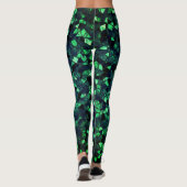 Zwart groen mozaïek met gedeeltelijk verwijderde k leggings (Achterkant)