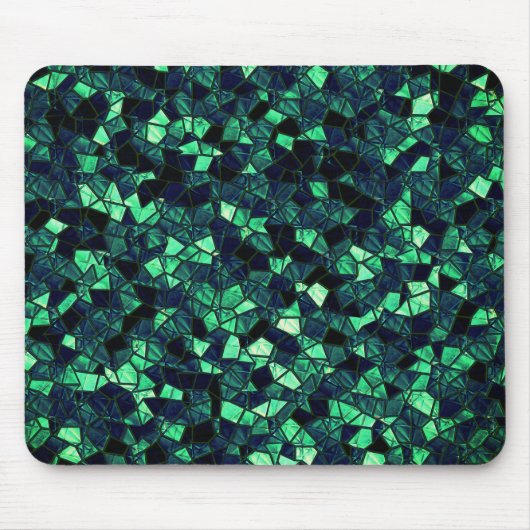 Zwart groen mozaïek met gedeeltelijk verwijderde k muismat (Voorkant)