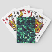 Zwart groen mozaïek met gedeeltelijk verwijderde k pokerkaarten (Achterkant)