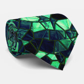 Zwart groen mozaïek met gedeeltelijk verwijderde k stropdas (Opgerold)