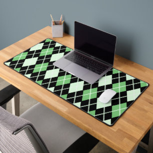 Zwart & Groen Naadloos Argyle patroon Bureaumat
