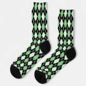 Zwart & Groen Naadloos Argyle patroon Sokken (Links)