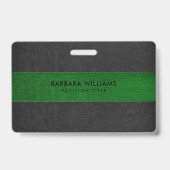Zwart & groen namaakleer badge (Achterkant)