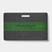 Zwart & groen namaakleer badge (Achterkant)
