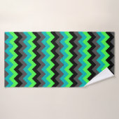 Zwart Groen Ombre Chevrons Badhanddoek (Badhanddoek)