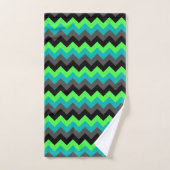 Zwart Groen Ombre Chevrons Badhanddoek Set Bad Handdoek (Handdoek)