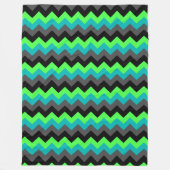 Zwart Groen Ombre Chevrons Groot Fleece Deken (Voorkant)