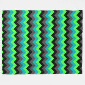 Zwart Groen Ombre Chevrons Groot Fleece Deken (Voorkant (Horizontaal))
