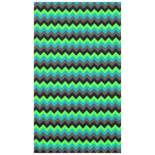 Zwart Groen Ombre Chevrons groot tafelkleed (Voorkant)