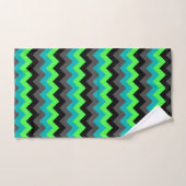 Zwart Groen Ombre Chevrons Handdoek (Handdoek)